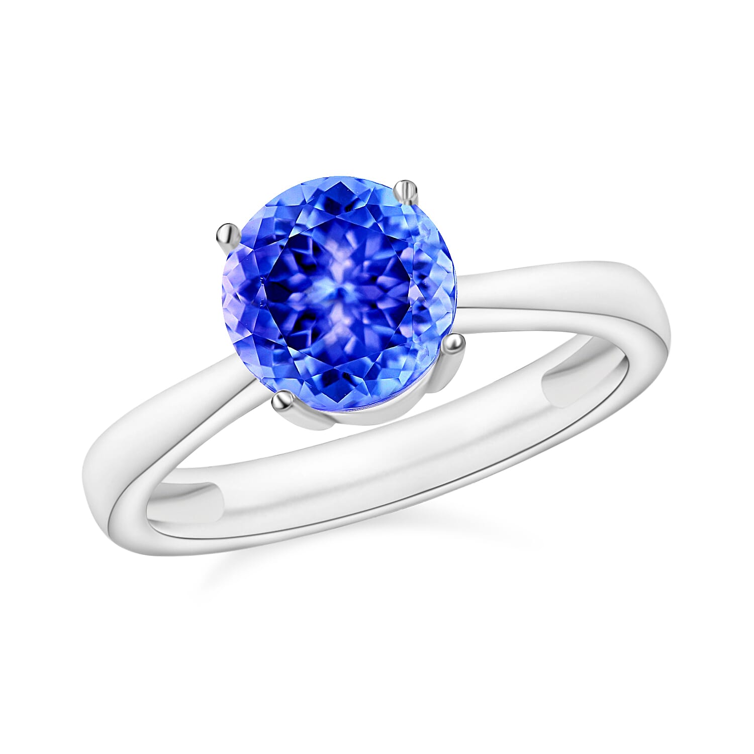 shop lc Luxoro 14K White Gold Premium Tanzanite Solitaire Ring 4 Grams 1.50 ctw (Del. in 10-12 Days)