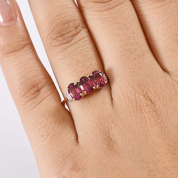 Shop Lc Luxoro 14K Yellow Gold AAA Ouro Fino Rubellite Diamond (G-H SI) Ring 2.00 Ctw