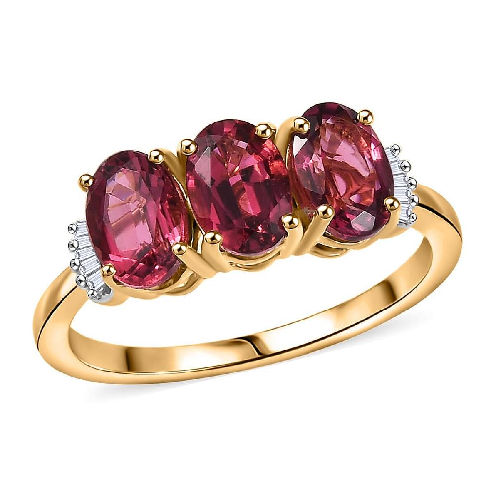 shop lc Luxoro 14K Yellow Gold AAA Ouro Fino Rubellite Diamond (G-H SI) Ring 2.00 ctw