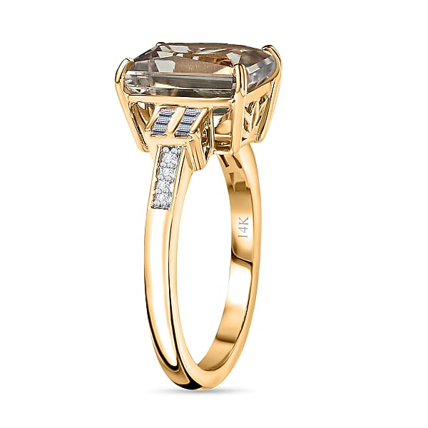 Shop Lc Luxoro 14K Yellow Gold AAA Turkizite Diamond (G-H I2) Ring (4.10 G) 5.85 Ctw