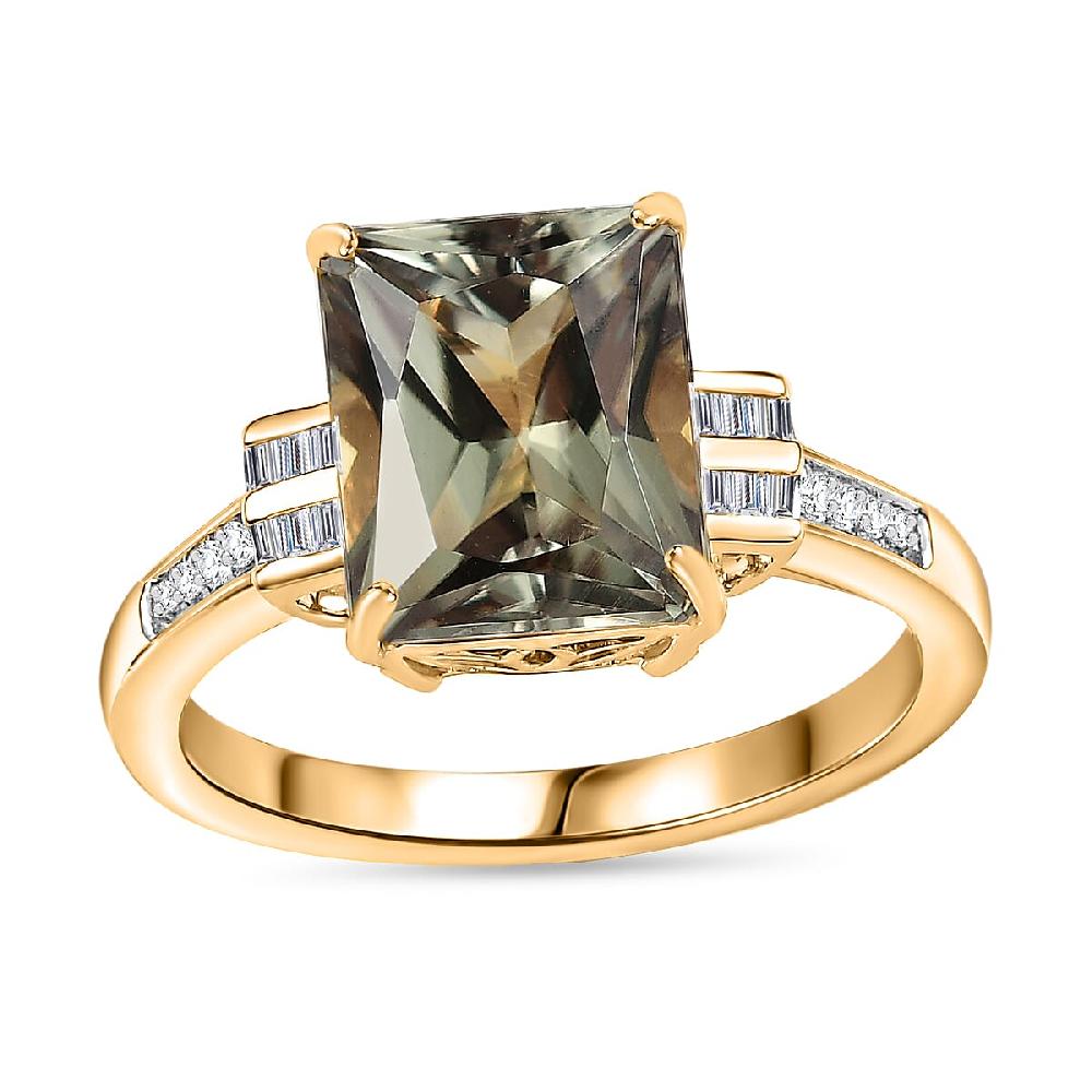 shop lc Luxoro 14K Yellow Gold AAA Turkizite Diamond (G-H I2) Ring (4.10 g) 5.85 ctw