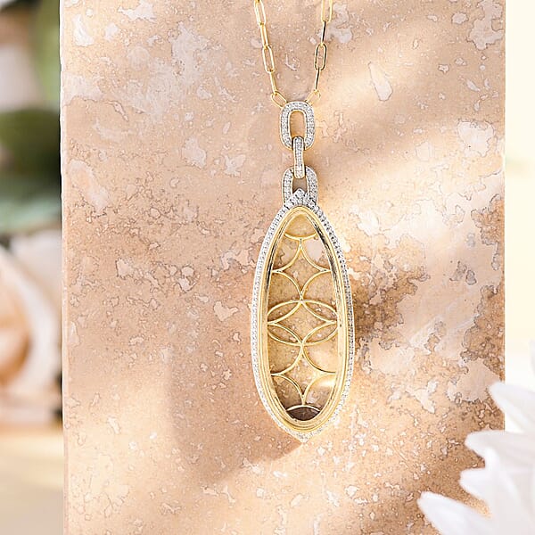 Shop Lc Luxoro 14K Yellow Gold Diamond Paper Clip Chain Necklace 18 Inches 0.95 Ctw