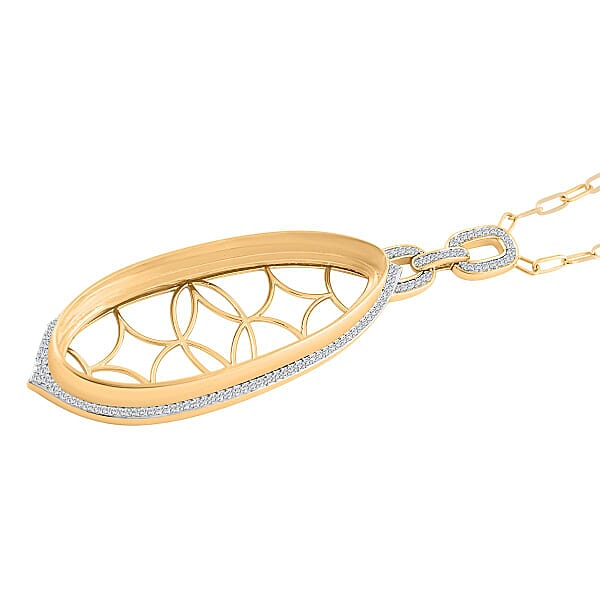 Shop Lc Luxoro 14K Yellow Gold Diamond Paper Clip Chain Necklace 18 Inches 0.95 Ctw