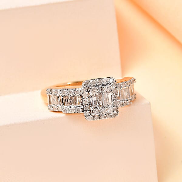 Shop Lc Luxoro 14K Yellow Gold G-H I3 White Diamond Ring 1.00 Ctw