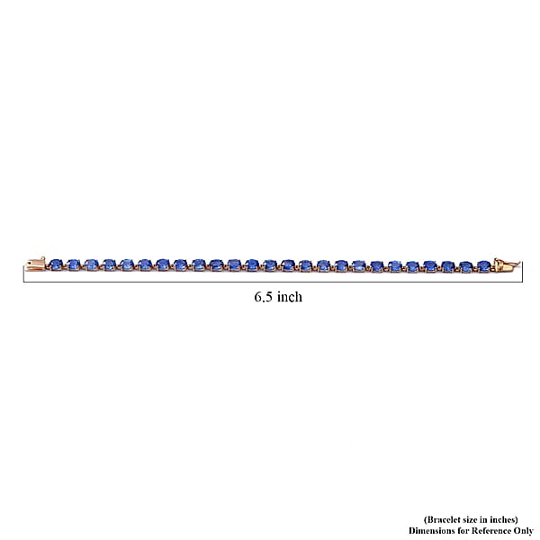 Shop Lc Luxoro 14K Yellow Gold Premium Ceylon Blue Sapphire 11.40 Ctw Tennis Bracele (6.50 In)
