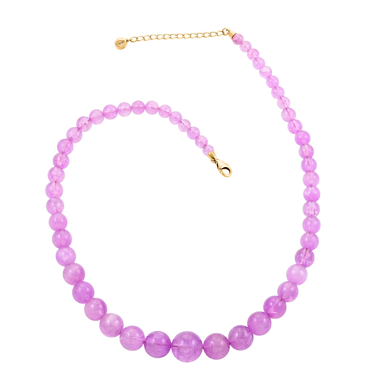 shop lc Luxoro 14K Yellow Gold Premium Kunzite 5-13mm Beaded Necklace 18-20 Inches 300.00 ctw