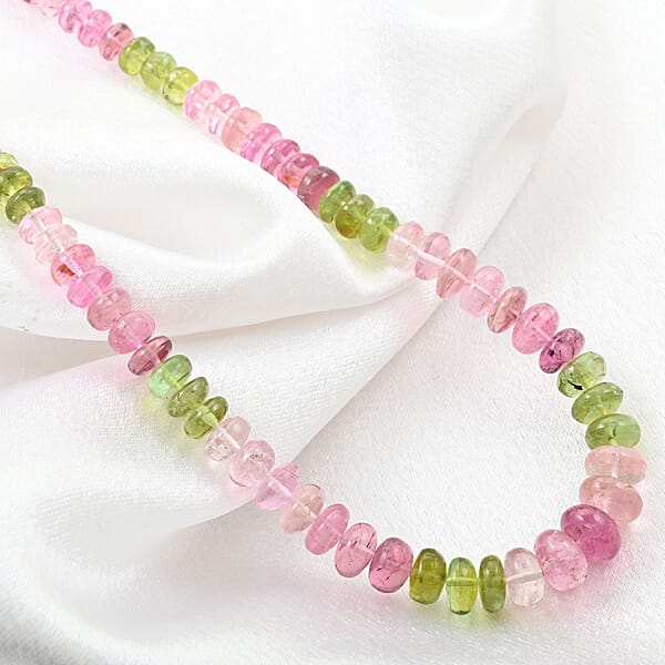 Shop Lc Luxoro 14K Yellow Gold Premium Multi-Tourmaline Beaded Necklace (18-20 Inches) 80.00 Ctw