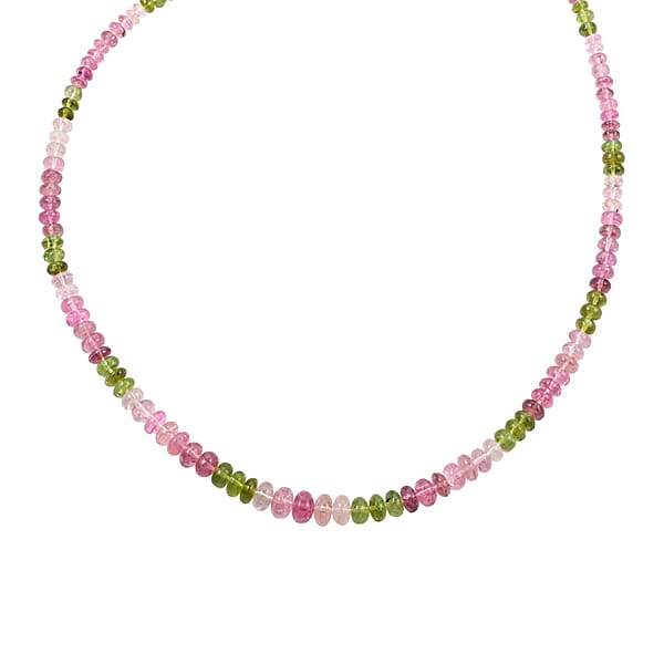 Shop Lc Luxoro 14K Yellow Gold Premium Multi-Tourmaline Beaded Necklace (18-20 Inches) 80.00 Ctw