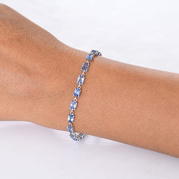 Shop Lc Luxoro AAA Ceylon Sapphire 12.20 Ctw Classic Tennis Bracelet In 10K White Gold (7.25 In)