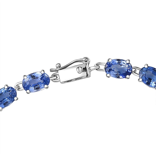 Shop Lc Luxoro AAA Ceylon Sapphire 12.20 Ctw Classic Tennis Bracelet In 10K White Gold (7.25 In)