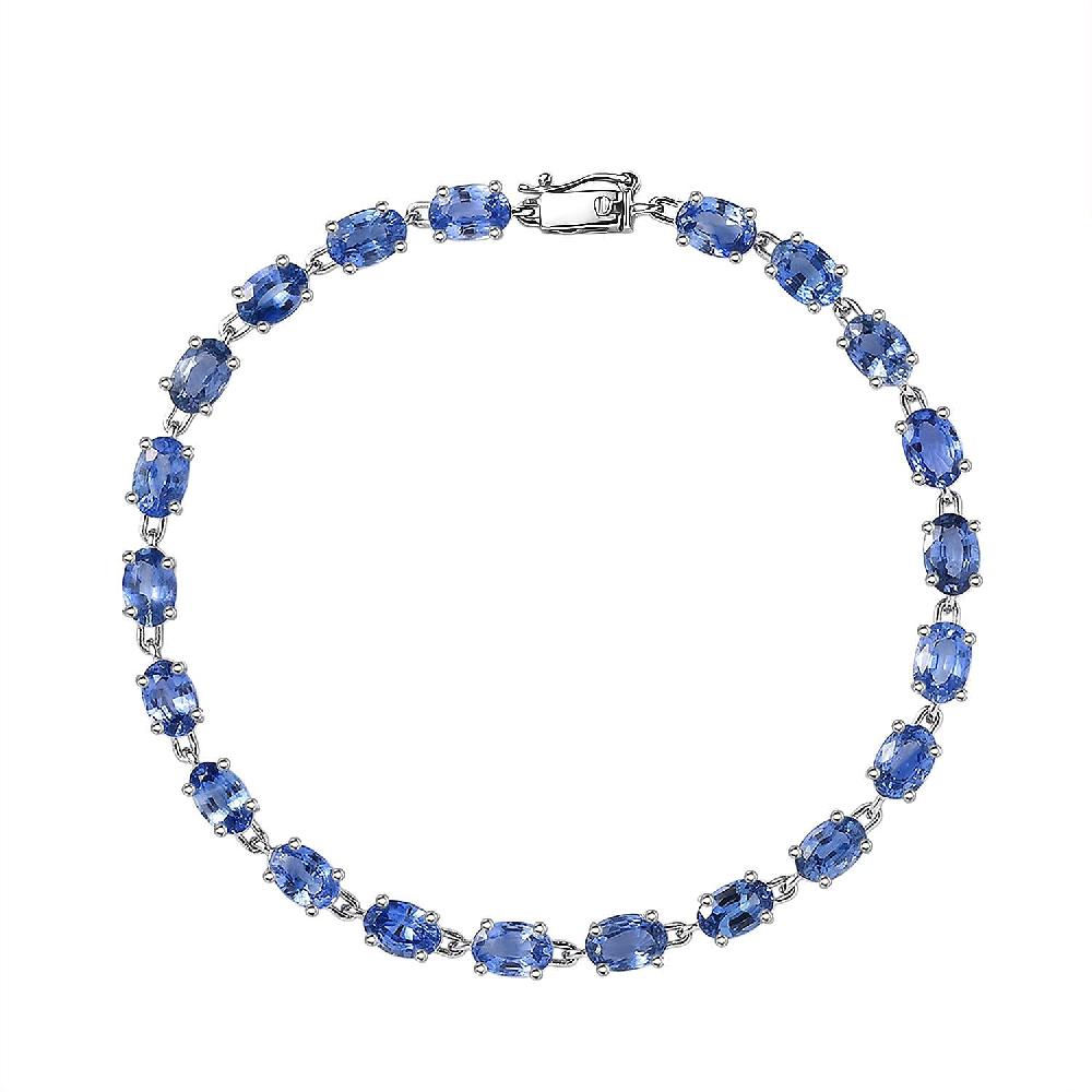 shop lc Luxoro AAA Ceylon Sapphire 12.20 ctw Classic Tennis Bracelet in 10K White Gold (7.25 In)