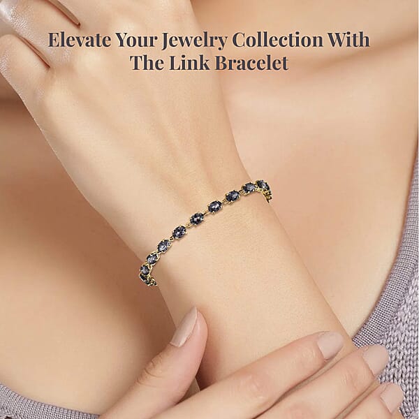 Shop Lc Luxoro AAA Collector Edition Platinum Spinel 10.50ctw Link Bracelet In 14K Yellow Gold (6.50 In)