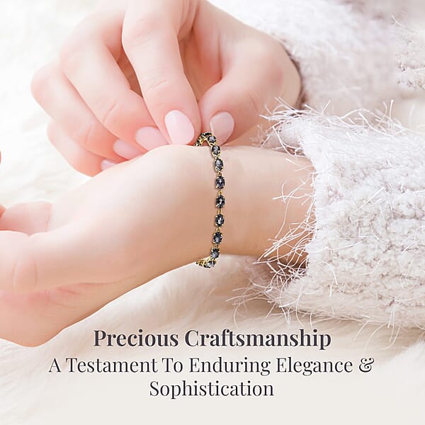 Shop Lc Luxoro AAA Collector Edition Platinum Spinel 10.50ctw Link Bracelet In 14K Yellow Gold (6.50 In)