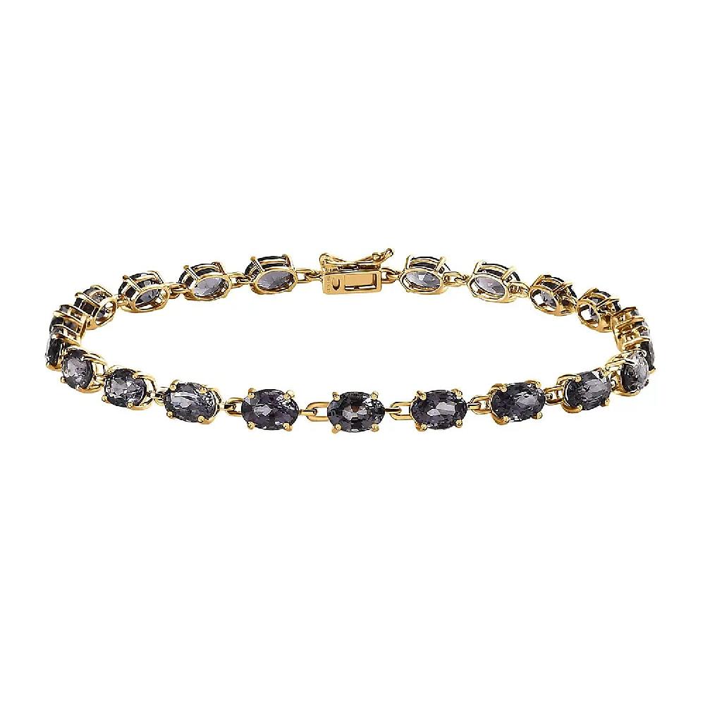 shop lc Luxoro AAA Collector Edition Platinum Spinel 10.50ctw Link Bracelet in 14K Yellow Gold (6.50 In)