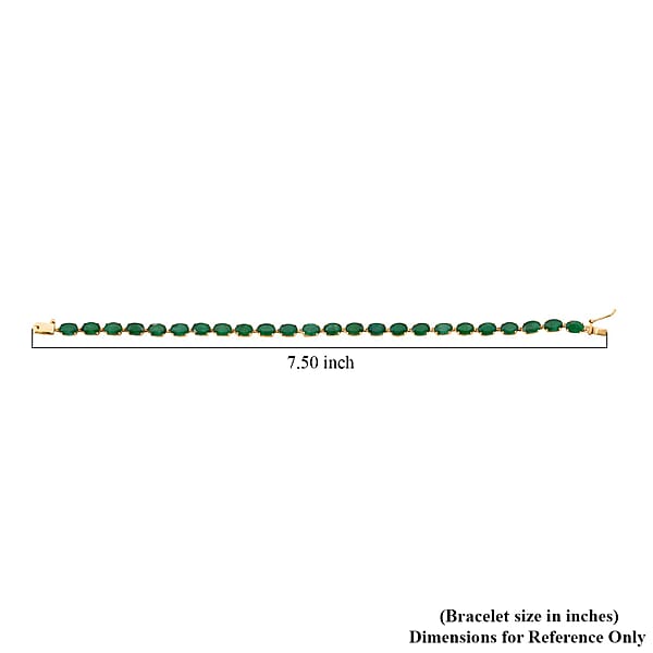 Shop Lc Luxoro AAA Kagem Zambian Emerald 8.40 Ctw Bracelet In 10K Yellow Gold (6.50 In)