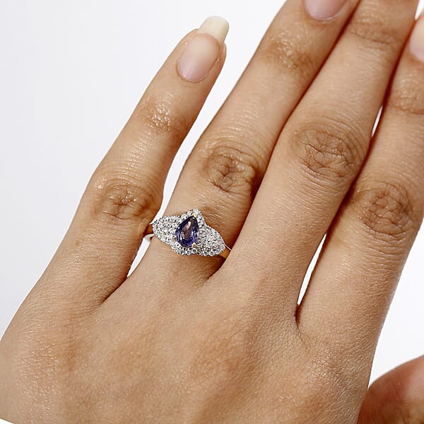 Shop Lc Luxoro AAA Madagascar Purple Sapphire Diamond Ring In 10K Yellow Gold 1.10 Ctw