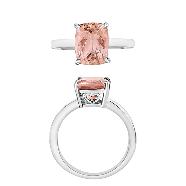 Shop Lc Luxoro AAA Marropino Morganite 2.85 Ctw Solitaire Ring In 14K White Gold 4 Grams (Del. In 10-12 Days)