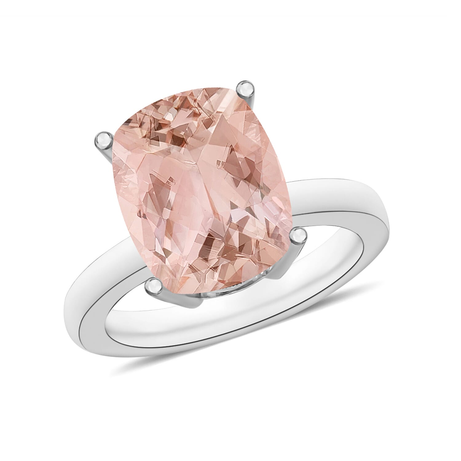 shop lc Luxoro AAA Marropino Morganite 2.85 ctw Solitaire Ring in 14K White Gold 4 Grams (Del. in 10-12 Days)