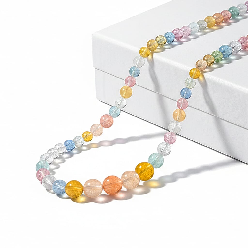 shop lc Luxoro AAA Multi Beryl 125.00 ctw Beaded Graduated Necklace in 14K Yellow Gold 18-20 Inches
