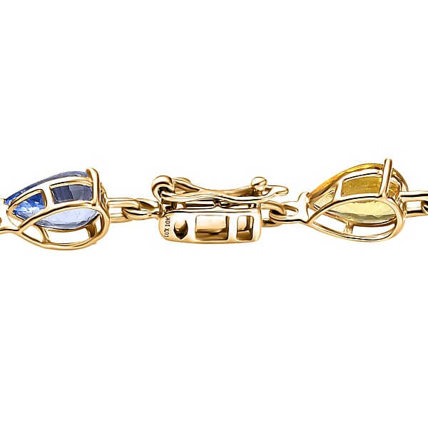 Shop Lc Luxoro AAA Multi Sapphire 13.00 Ctw Garden Of Light Bracelet In 10K Yellow Gold (7.25 In)
