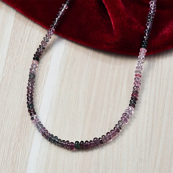 Shop Lc Luxoro AAA Multi Spinel 72.00 Ctw Beaded Necklace In 14K Yellow Gold 18 Inches