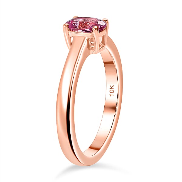 Shop Lc Luxoro AAA Narsipatnam Pink Spinel 0.80 Ctw Solitaire Ring In 10K Rose Gold