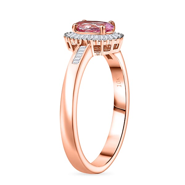 Shop Lc Luxoro AAA Narsipatnam Pink Spinel Diamond Ring In 10K Rose Gold 1.15 Ctw