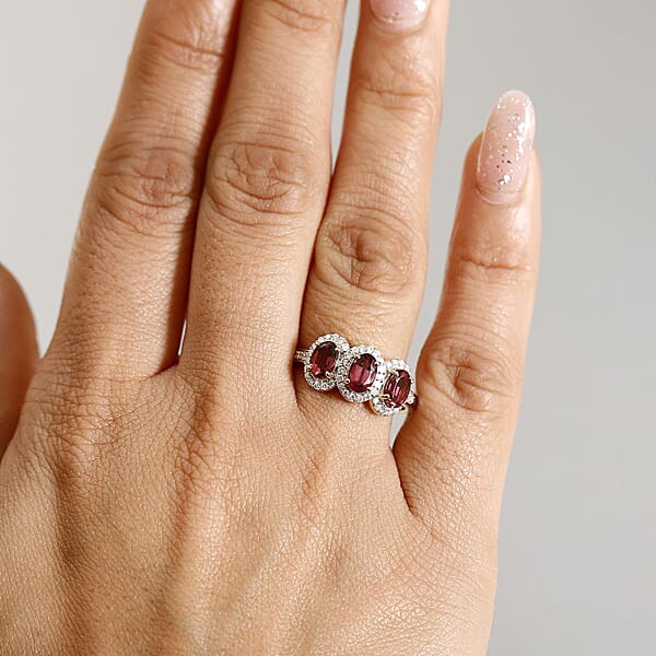 Shop Lc Luxoro AAA Ouro Fino Rubellite And Diamond I2 2.00 Ctw Ring In 14K Yellow Gold 4.04 Grams