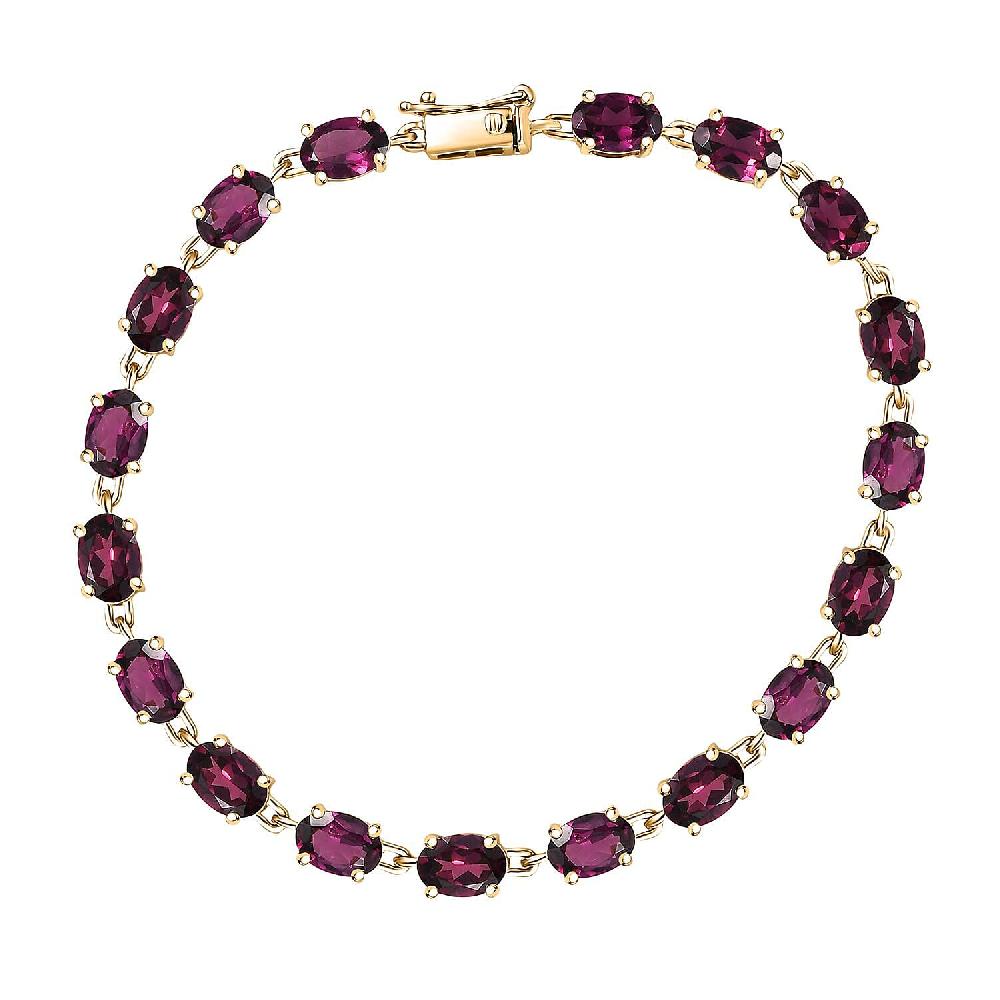 shop lc Luxoro AAA Radiant Ember Garnet 17.35 ctw Royal Glow Bracelet in 10K Yellow Gold (7.25 In)