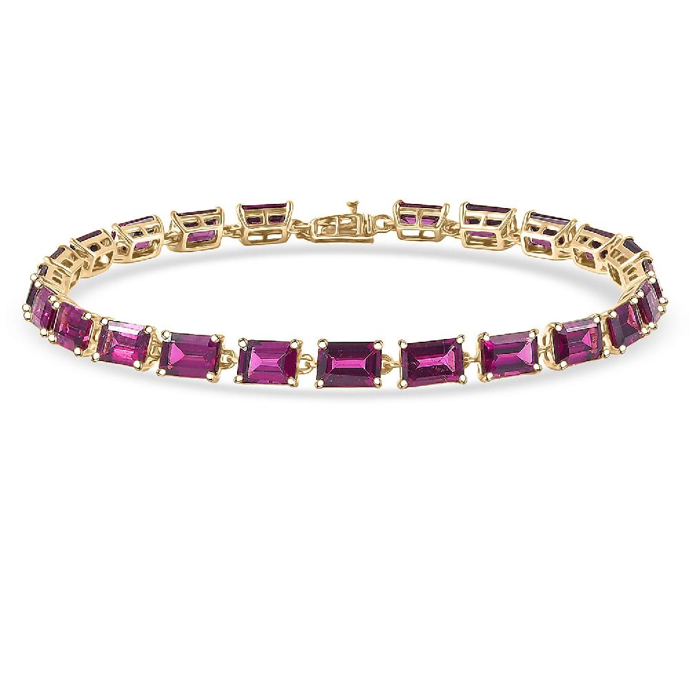 shop lc Luxoro AAA Radiant Ember Garnet 18.00 ctw Tennis Bracelet in 10K Yellow Gol (7.25 In)