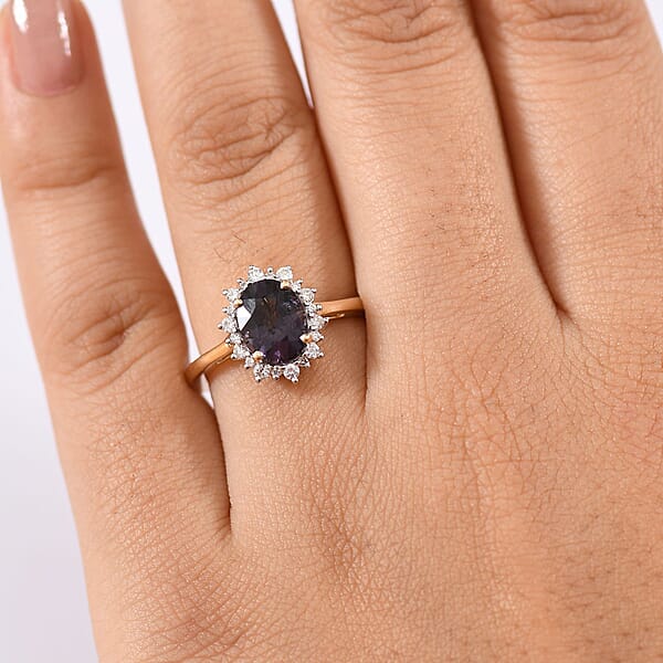 Shop Lc Luxoro AAA Royal Lavender Spinel And G-H I2 Diamond 2.30 Ctw Violet Majesty Ring In 10K Yellow Gold