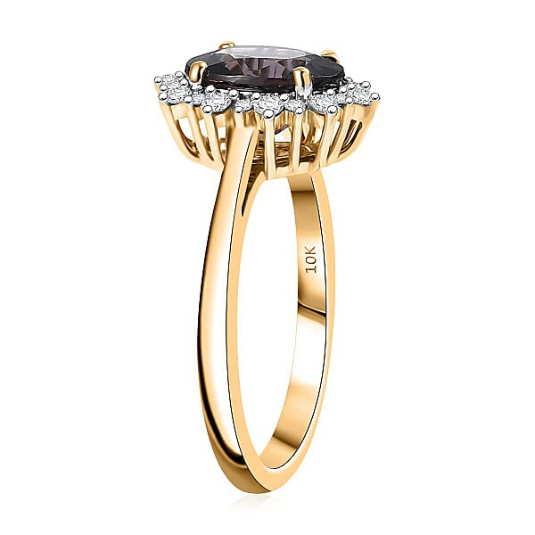Shop Lc Luxoro AAA Royal Lavender Spinel And G-H I2 Diamond 2.30 Ctw Violet Majesty Ring In 10K Yellow Gold