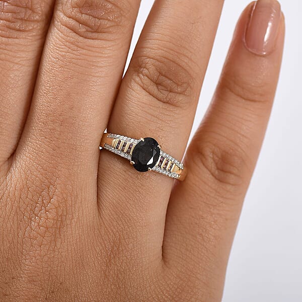 Shop Lc Luxoro AAA Royal Lavender Spinel Purple Diamond And I2 Diamond 1.60 Ctw Imperial Violet Ring In 10K Yellow Gold
