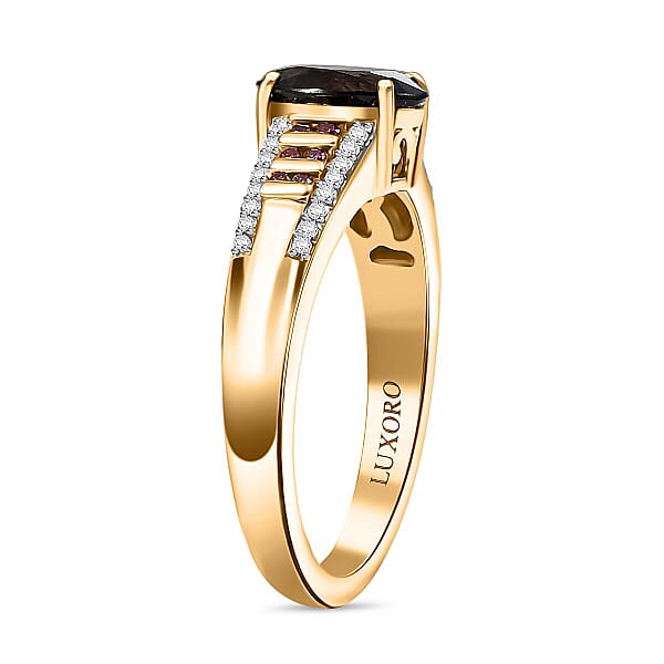 Shop Lc Luxoro AAA Royal Lavender Spinel Purple Diamond And I2 Diamond 1.60 Ctw Imperial Violet Ring In 10K Yellow Gold