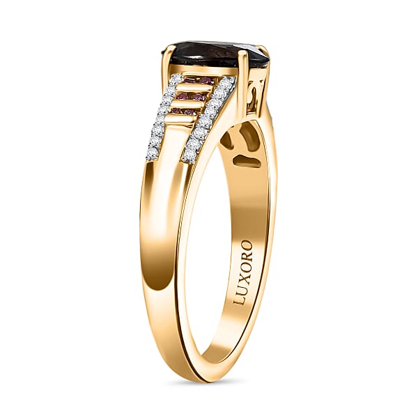 Shop Lc Luxoro AAA Royal Lavender Spinel Purple Diamond And I2 Diamond 1.60 Ctw Imperial Violet Ring In 10K Yellow Gold