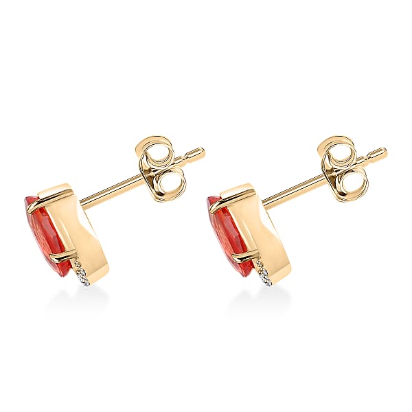 Shop Lc Luxoro AAA Songea Sapphire And I2 Diamond 2.20 Ctw Stud Earrings In 10K Yellow Gold