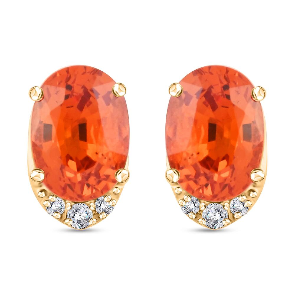shop lc Luxoro AAA Songea Sapphire and I2 Diamond 2.20 ctw Stud Earrings in 10K Yellow Gold