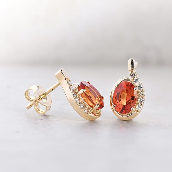 Shop Lc Luxoro AAA Songea Sapphire And I2 Diamond 2.25 Ctw Stud Earrings In 10K Yellow Gold