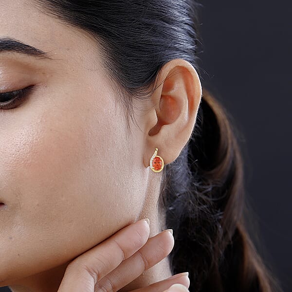 Shop Lc Luxoro AAA Songea Sapphire And I2 Diamond 2.25 Ctw Stud Earrings In 10K Yellow Gold