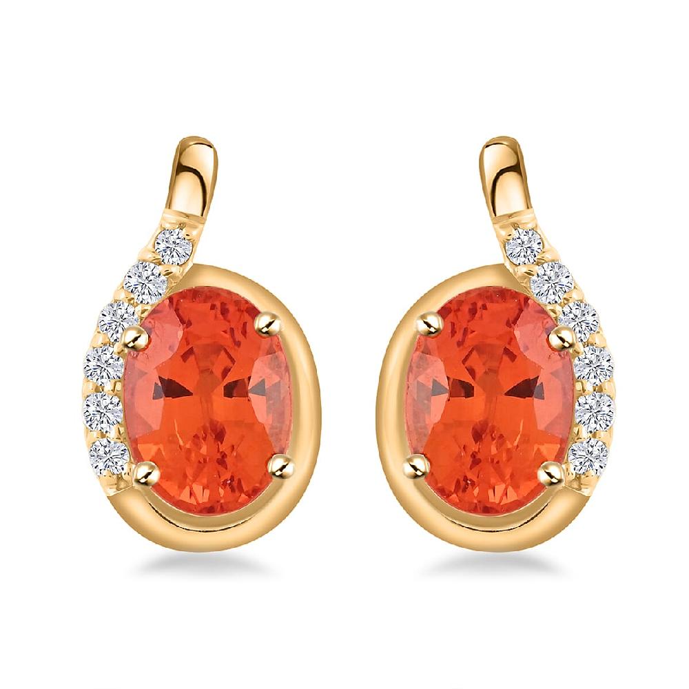 shop lc Luxoro AAA Songea Sapphire and I2 Diamond 2.25 ctw Stud Earrings in 10K Yellow Gold