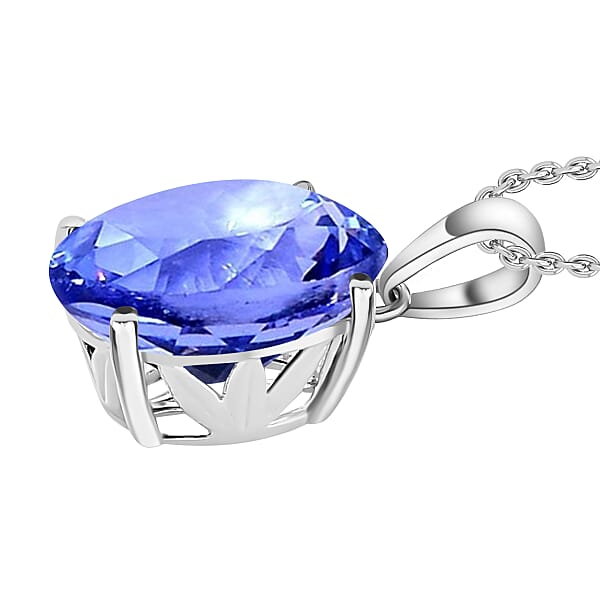 Shop Lc Luxoro AAA Tanzanite 5.05 Ctw Solitaire Pendant Without Chain In 14K White Gold (Del. In 10-12 Days)