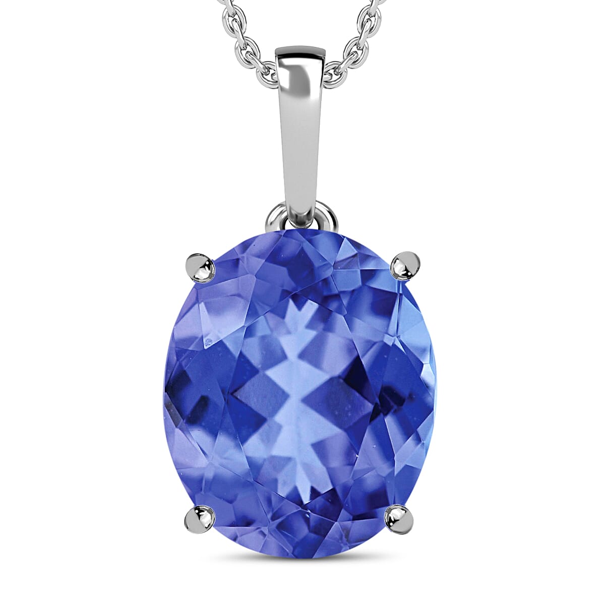 shop lc Luxoro AAA Tanzanite 5.05 ctw Solitaire Pendant without Chain in 14K White Gold (Del. in 10-12 Days)