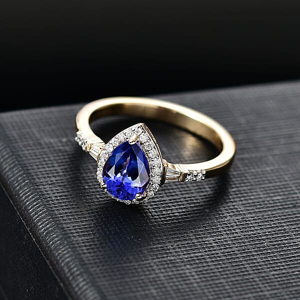 Shop Lc Luxoro AAA Tanzanite And Diamond I2 1.50 Ctw Ring In 14K Yellow Gold
