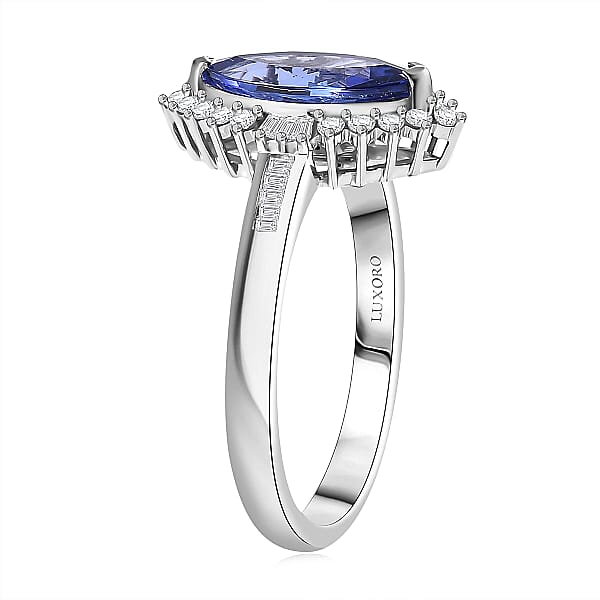 Shop Lc Luxoro AAA Tanzanite And I2 Diamond 2.00 Ctw Helix Nebula Ring In 10K White Gold