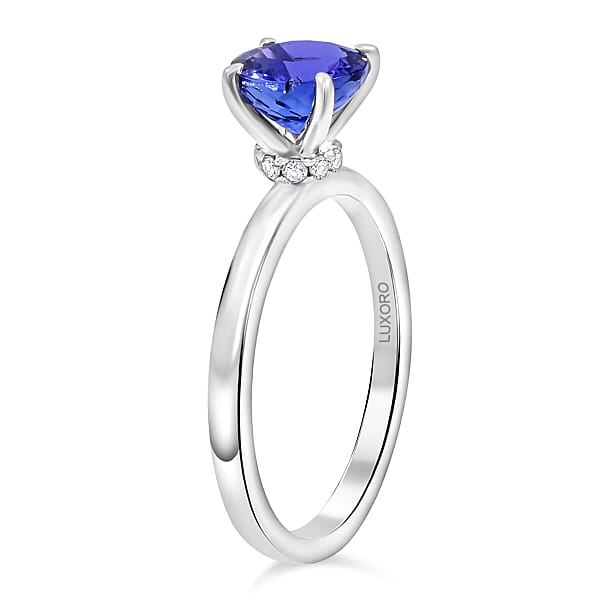 Shop Lc Luxoro AAA Tanzanite Diamond (G-H I2) Ring In 10K White Gold 1.65 Ctw