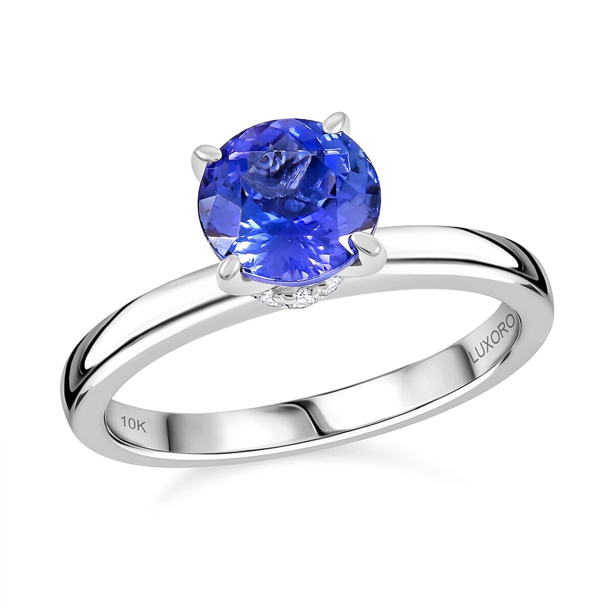 shop lc Luxoro AAA Tanzanite Diamond (G-H I2) Ring in 10K White Gold 1.65 ctw