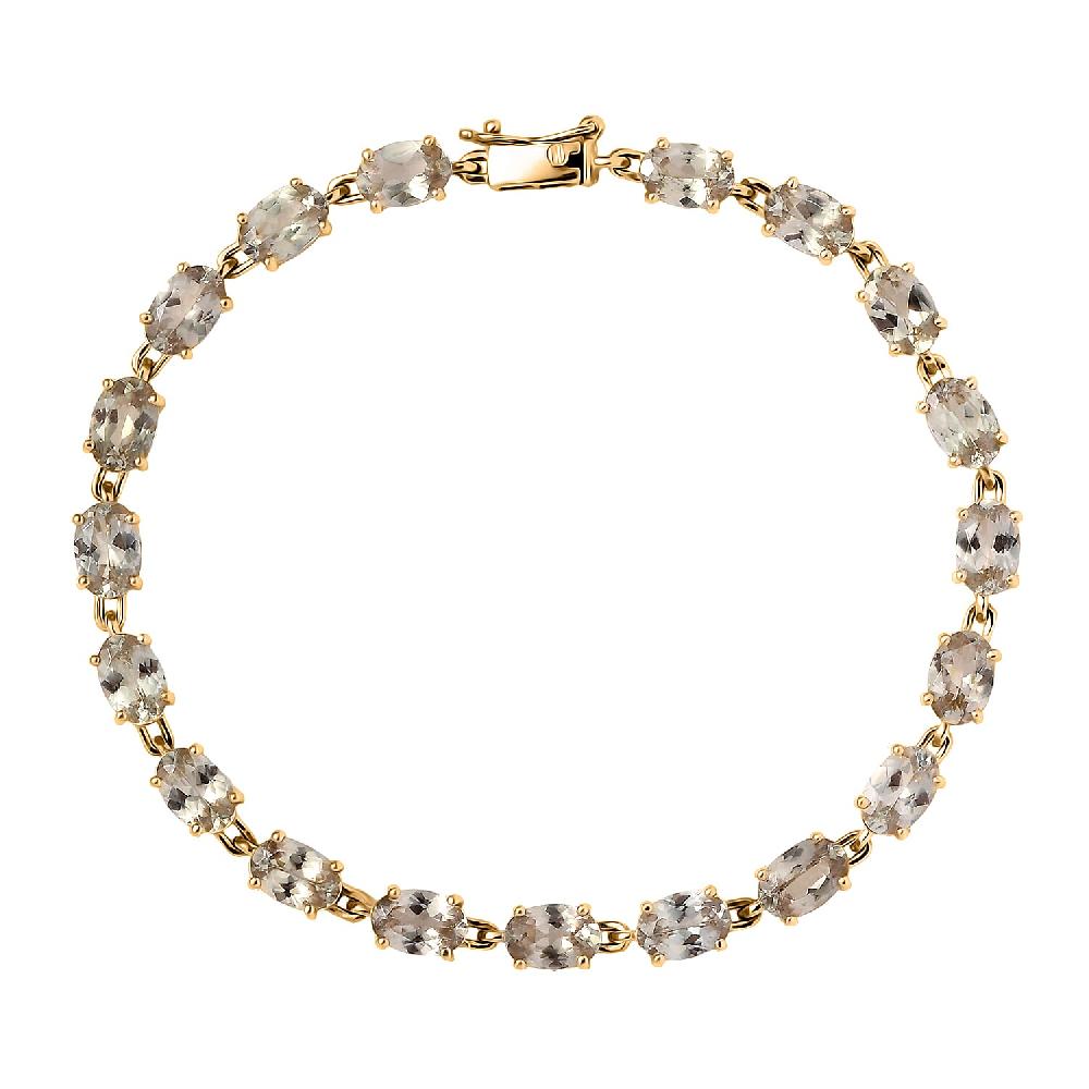 shop lc Luxoro AAA Turkizite 10.10 ctw Duskstream Bracelet in 10K Yellow Gold (6.50 In)