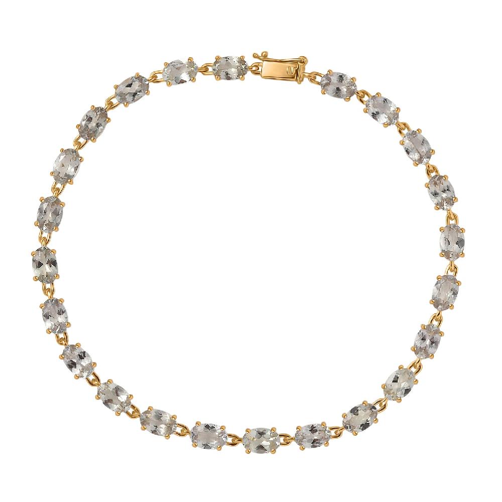 shop lc Luxoro AAA Turkizite 12.20 ctw Duskstream Bracelet in 10K Yellow Gold (8.00 In)