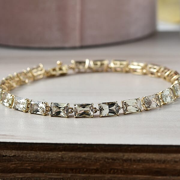 Shop Lc Luxoro AAA Turkizite 14.90 Ctw Bracelet In 10K Yellow Gold (7.25 In) 4.50 Grams