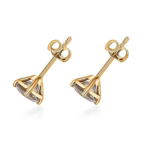 Shop Lc Luxoro AAA Turkizite 2.50 Ctw Solitaire Stud Earrings In 14K Yellow Gold